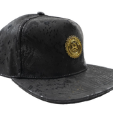 Capital Gains Men's Streetwear Leather Black Python Hat Adjustable Strap Back Cap